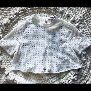 White cotton crop top